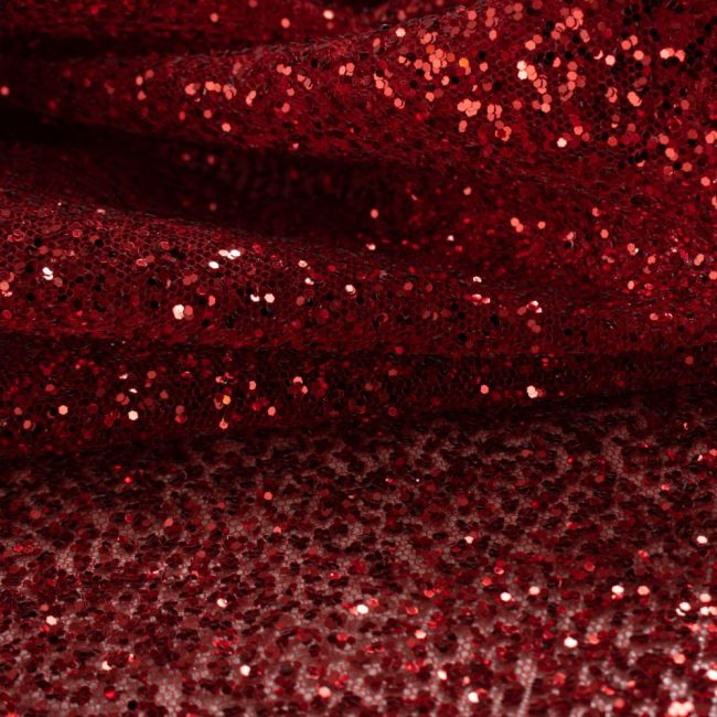 Retalho Tecido Tule Glitter Vermelho 0,60 Metro