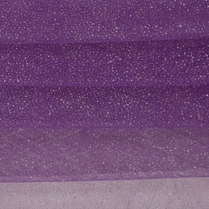 Retalho Tecido Tule Glitter Violeta 1,40 Metro