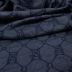 Tecido Cambraia Jeans Bordada Geométrica Azul Escuro