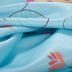 Tecido Crepe Amanda Premium Estampa Barrado Pássaros Azul Tiffany