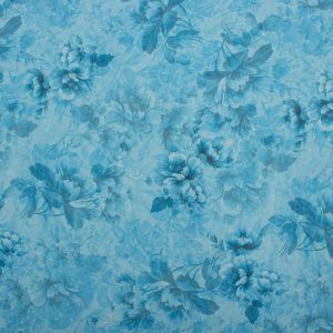 Tecido Musseline Toque de Seda Estampa Floral Azul Serenity Escuro