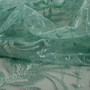 Tecido Renda Soutache Verde Tiffany 
