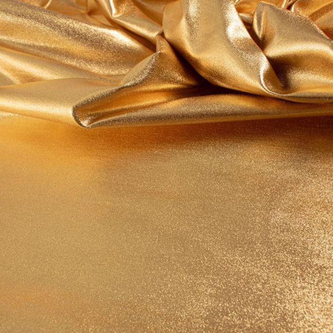 Tecido Sarja Span Metalica Dourada 