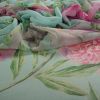 Tecido Tule de Malha Estampa Maxi Floral Azul Tiffany - OutLet