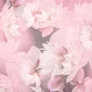 Tecido Tule de Malha Estampa Maxi Floral Cor de Rosa Escuro