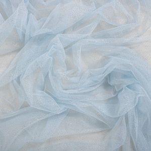 Tecido Tule Foil Azul Bebê