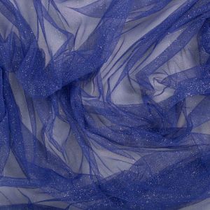 Tecido Tule Glitter Azul Bic