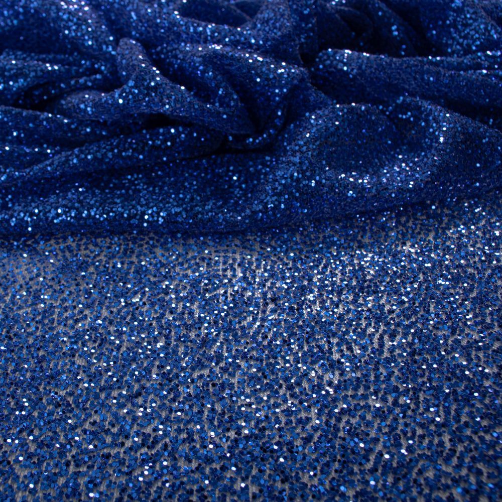 Tecido Tule Glitter Azul Bic