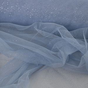 Tecido Tule Glitter Azul Serenity
