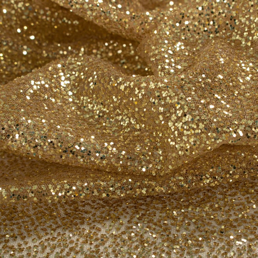 Tecido Tule Glitter Dourado