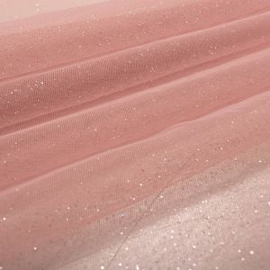 Tecido Tule Glitter Rosé