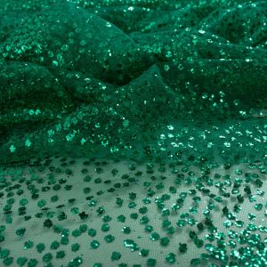 Tecido Tule Glitter Verde Esmeralda