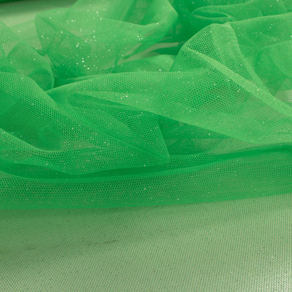 Tecido Tule Glitter Verde Fluorescente