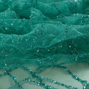 Tecido Tule Glitter Verde Tiffany