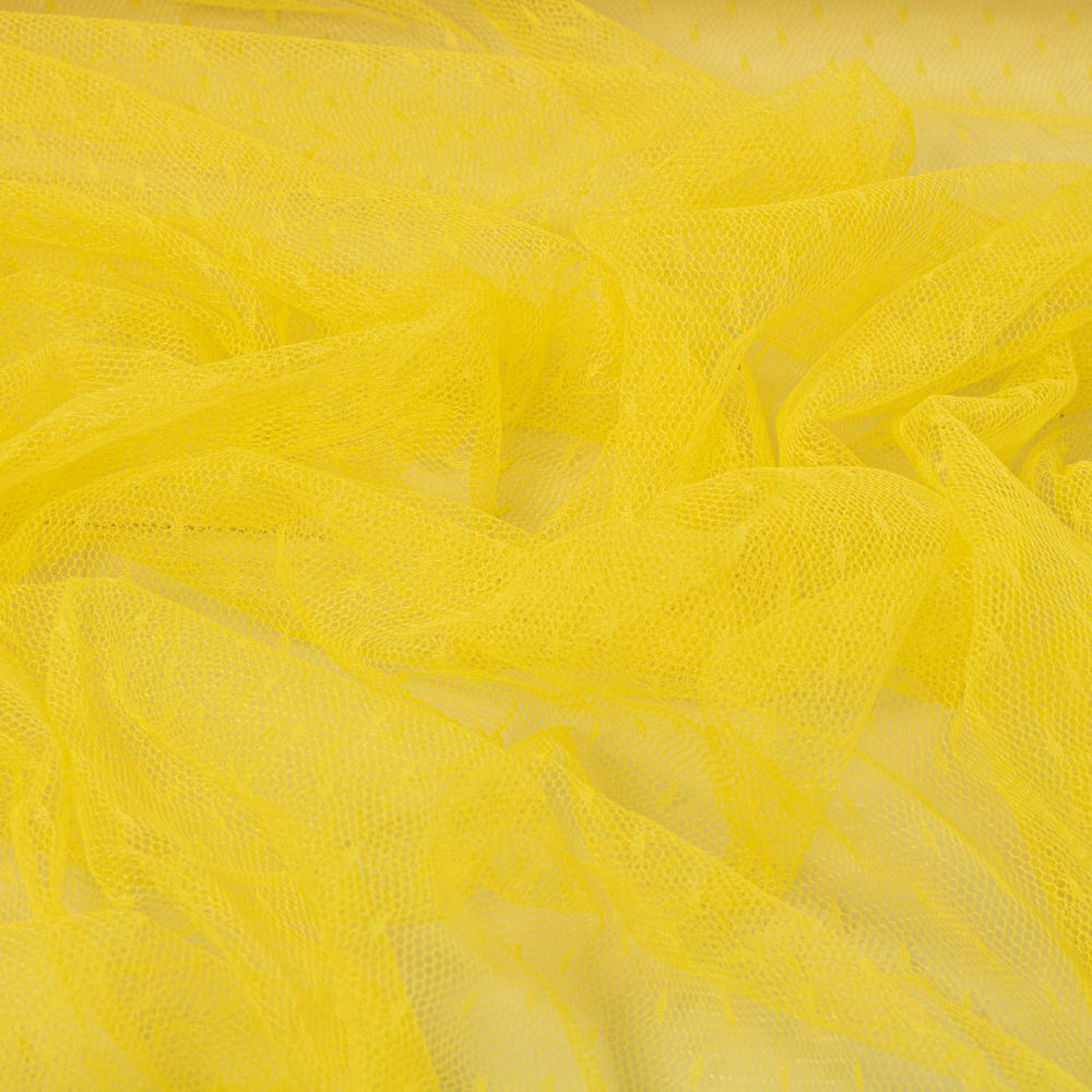 Tecido Tule Point Sprit Amarelo Neon