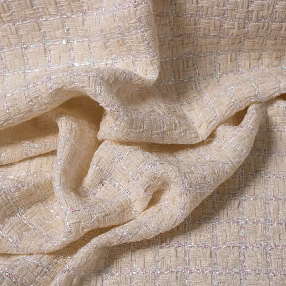 Tecido Tweed Paete Marfim