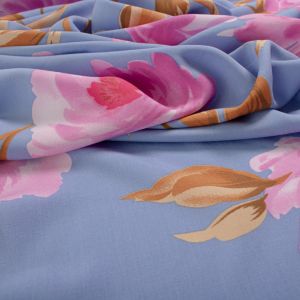 Tecido Viscose Estampa Maxi Floral Azul Serenity