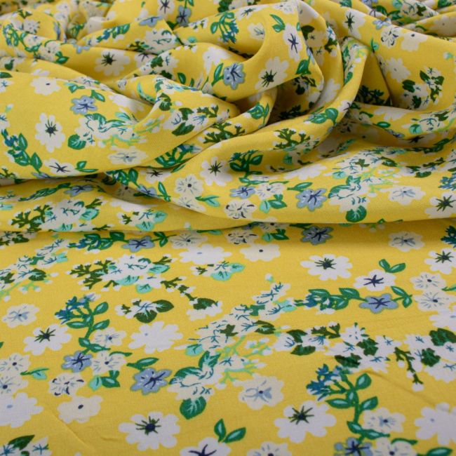 Tecido Viscose Estampado Liberty Amarelo 